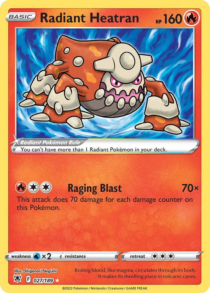 Radiant Heatran Pokémon card
