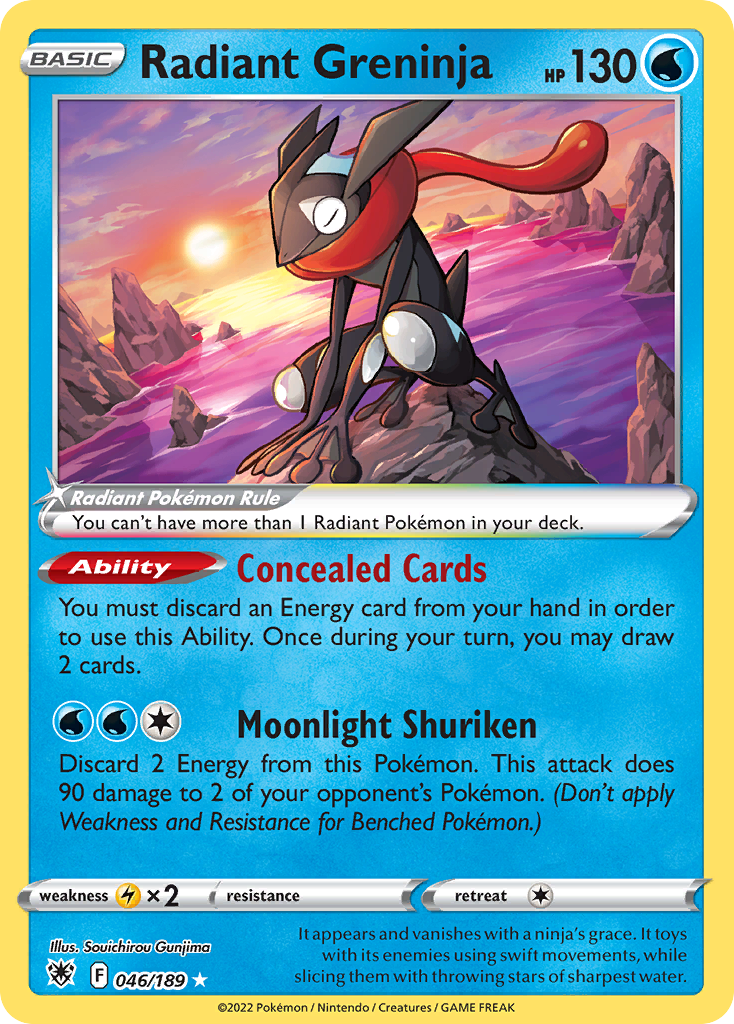 Radiant Greninja Pokémon card