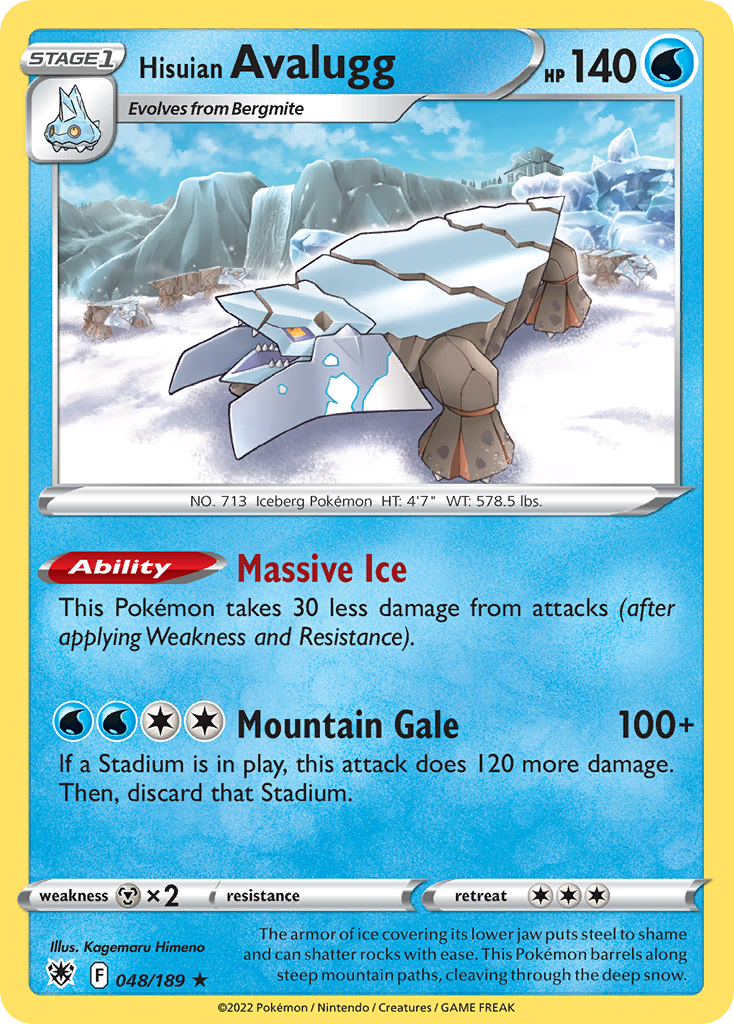 Hisuian Avalugg Pokémon card