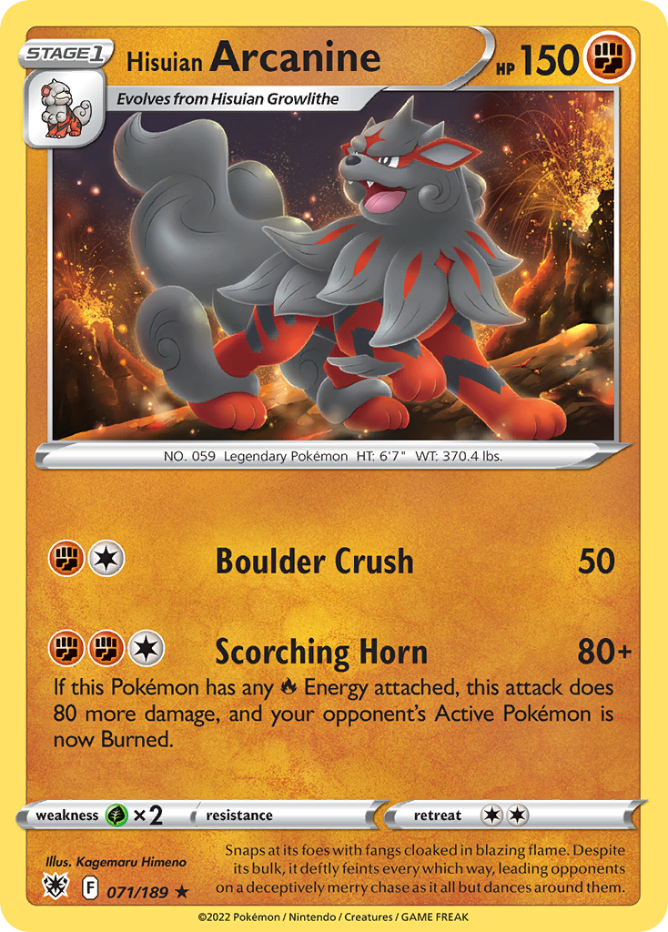 Hisuian Arcanine Pokémon card