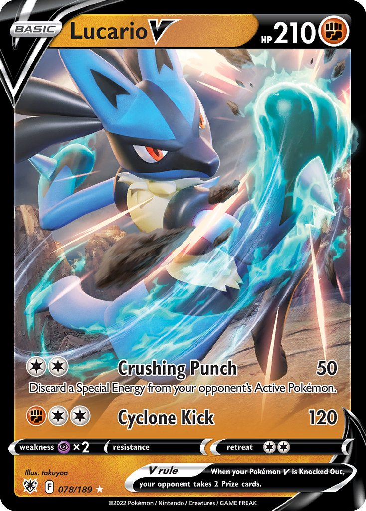 Lucario V Pokémon card