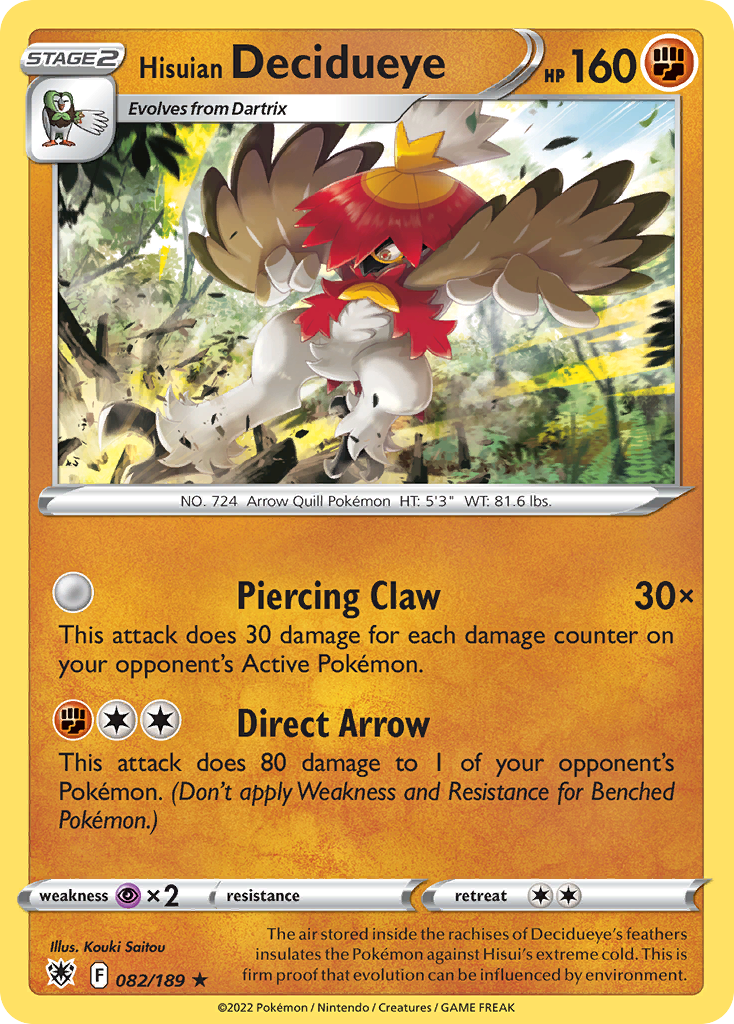 Hisuian Decidueye Pokémon card