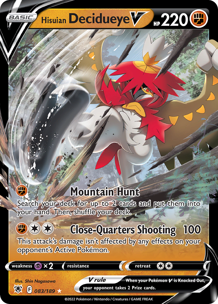 Hisuian Decidueye V Pokémon card