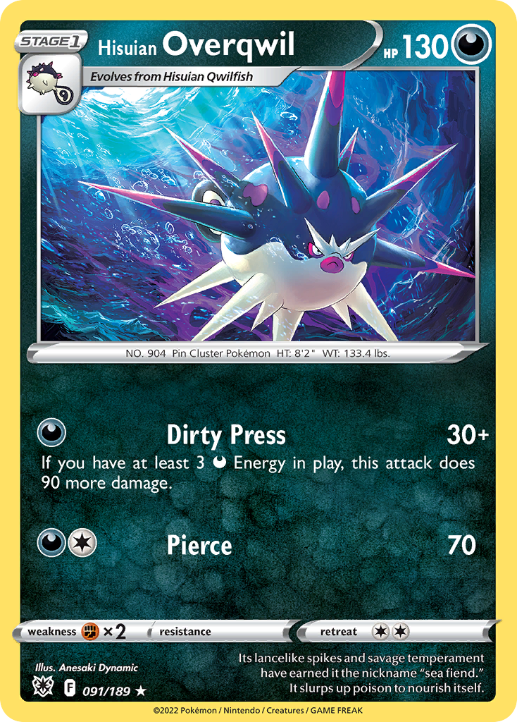 Hisuian Overqwil Pokémon card