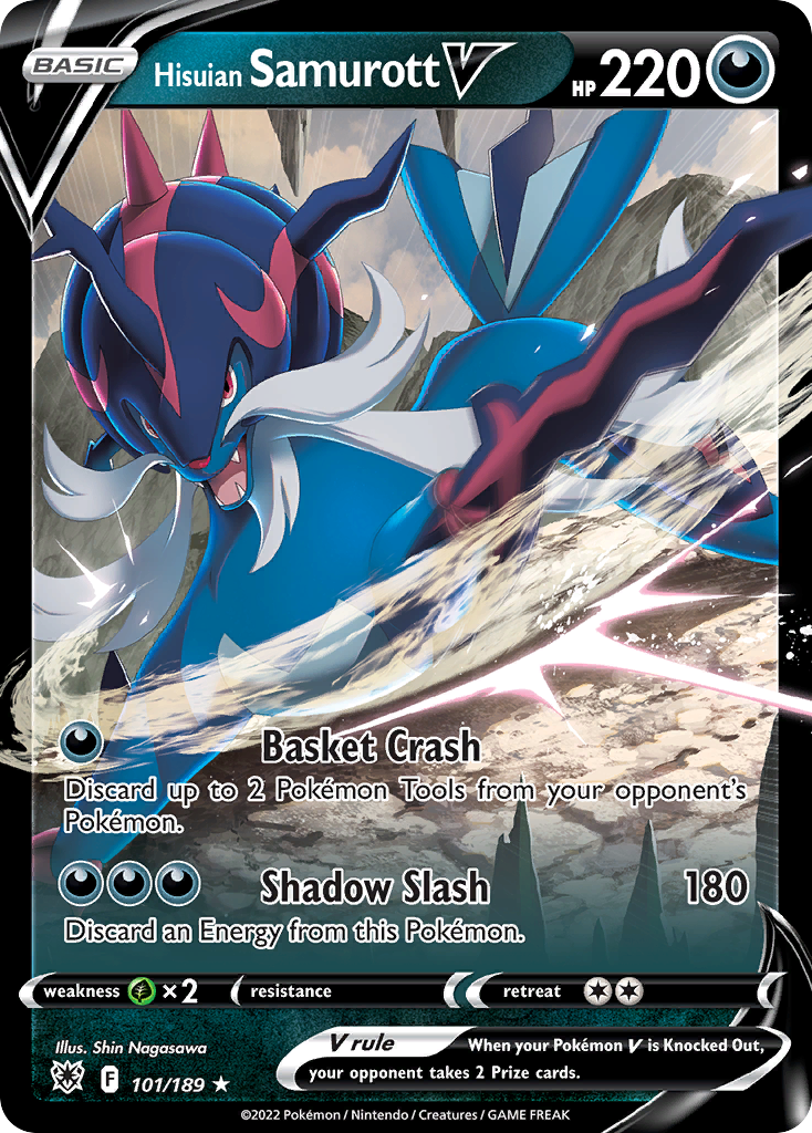 Hisuian Samurott V Pokémon card
