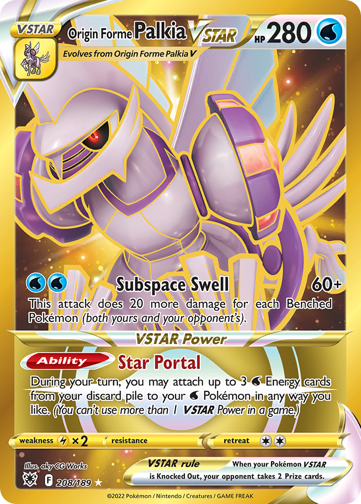 Origin Forme Palkia VSTAR Pokémon card