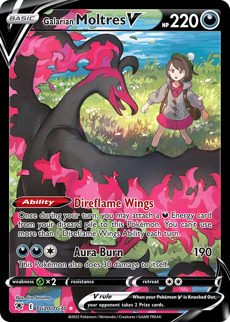 Galarian Moltres V Pokémon card