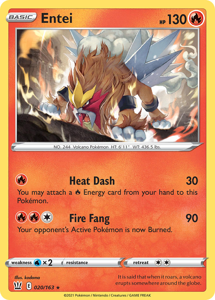 Entei Pokémon card