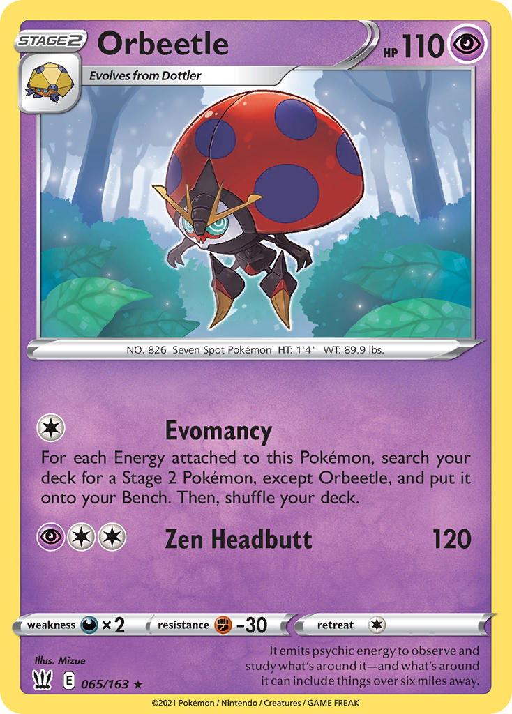 Orbeetle Pokémon card