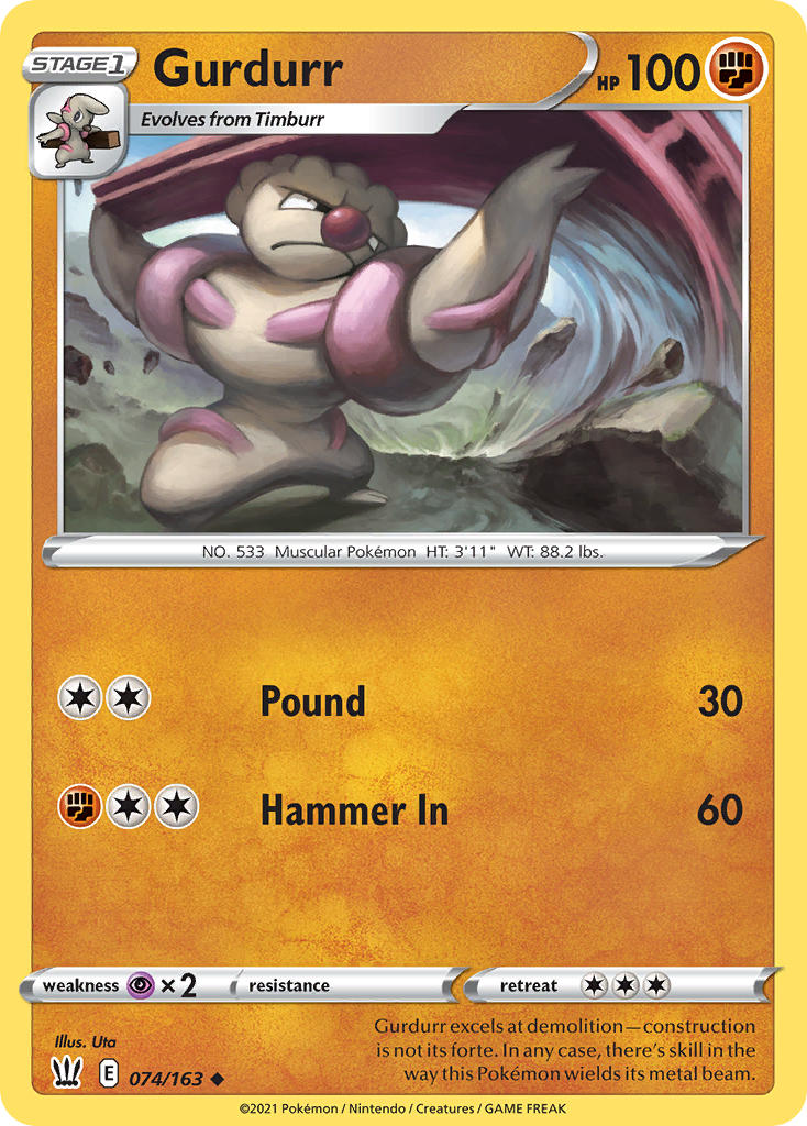 Gurdurr Pokémon card