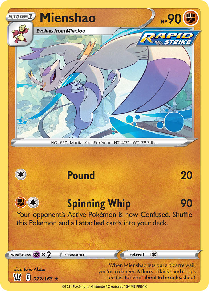 Mienshao Pokémon card