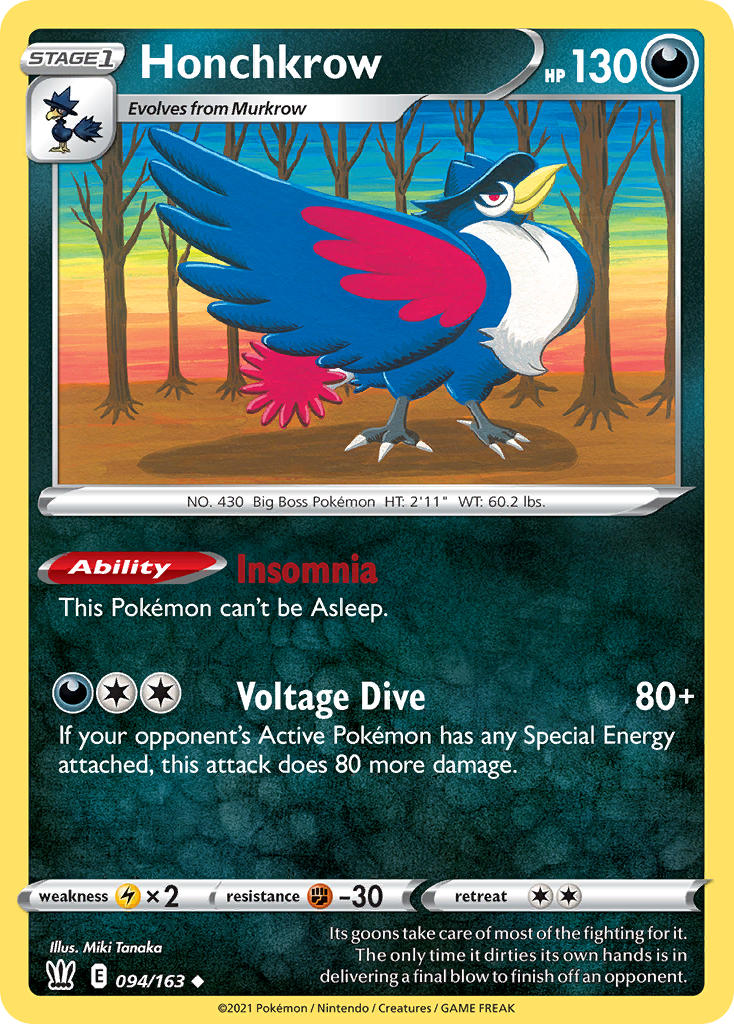 Honchkrow Pokémon card