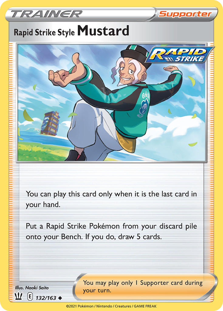 Rapid Strike Style Mustard Pokémon card