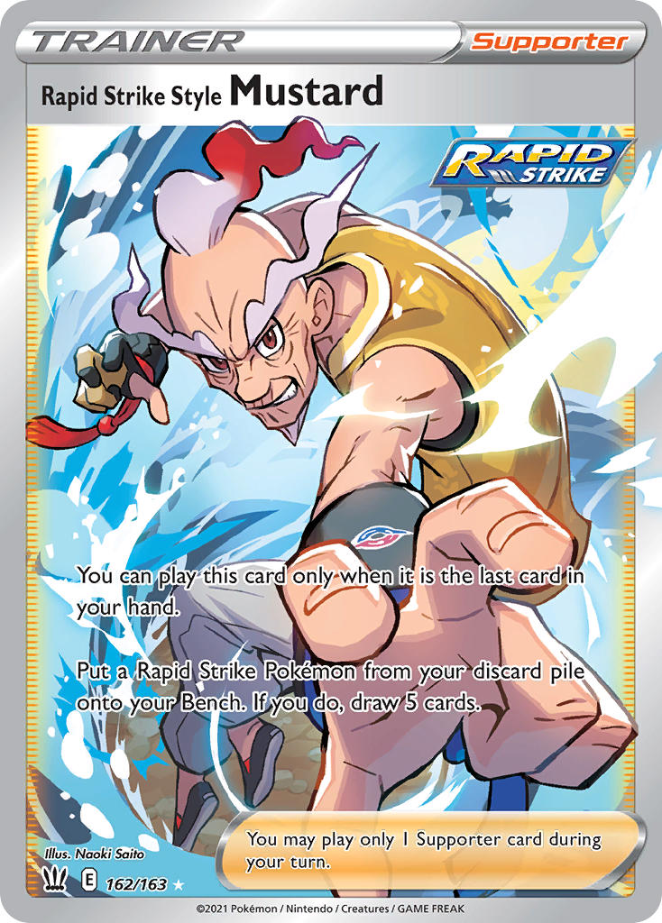 Rapid Strike Style Mustard Pokémon card