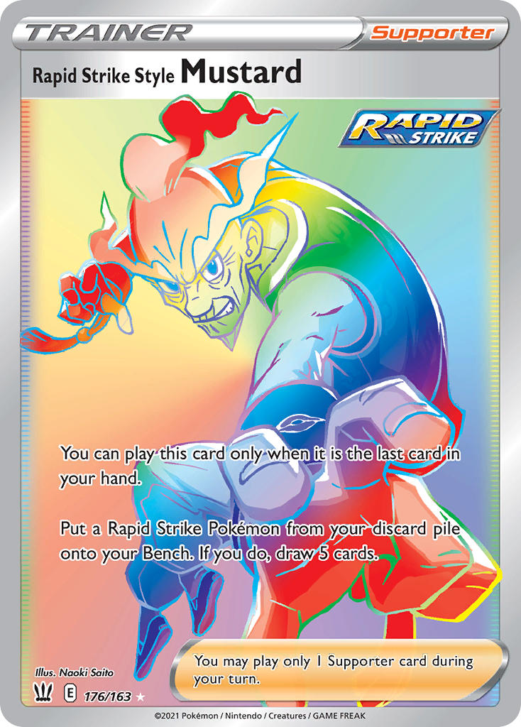 Rapid Strike Style Mustard Pokémon card
