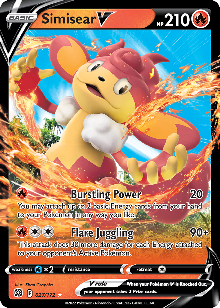 Simisear V Pokémon card