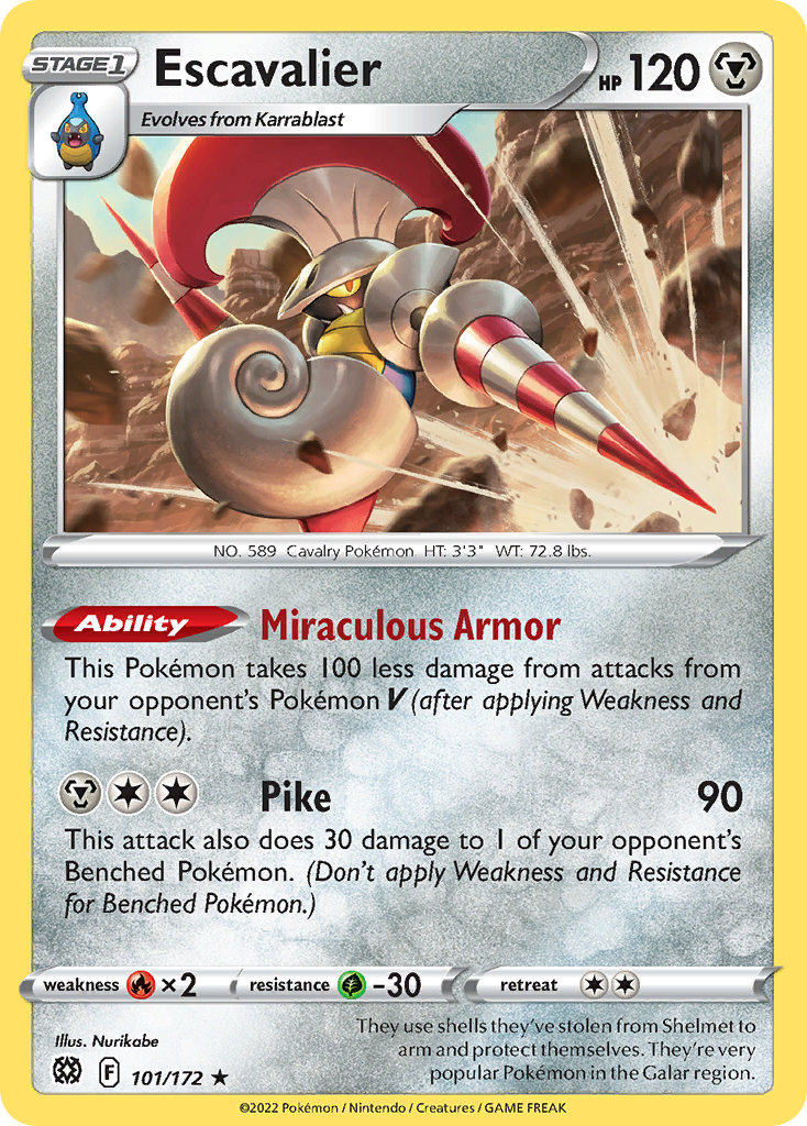 Escavalier Pokémon card