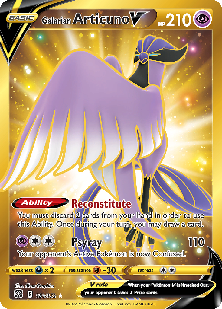 Galarian Articuno V Pokémon card