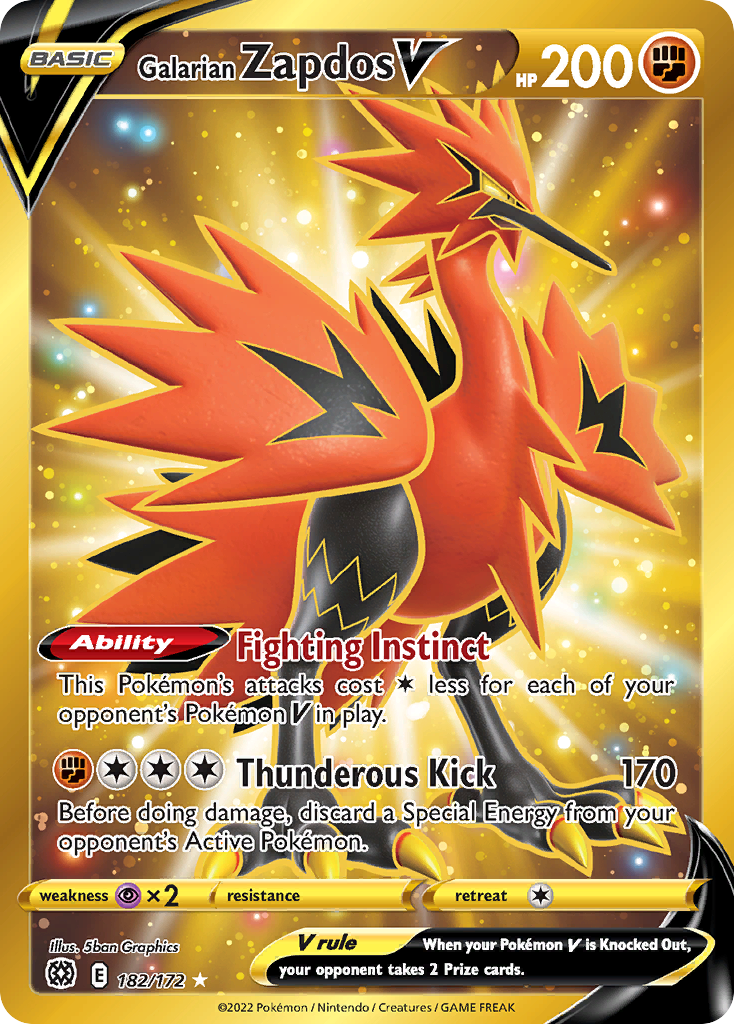 Galarian Zapdos V Pokémon card