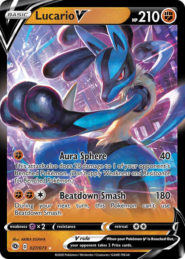 Lucario V Pokémon card