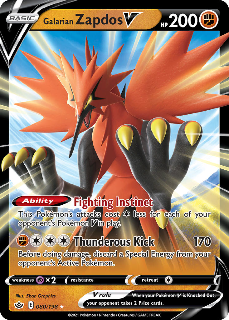 Galarian Zapdos V Pokémon card