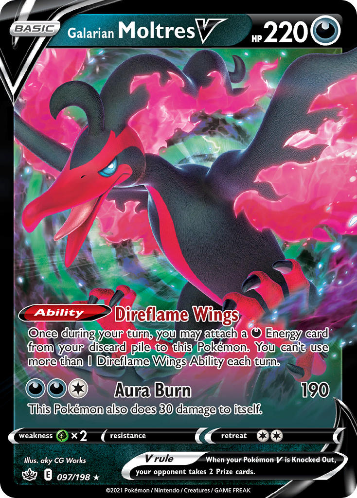 Galarian Moltres V Pokémon card