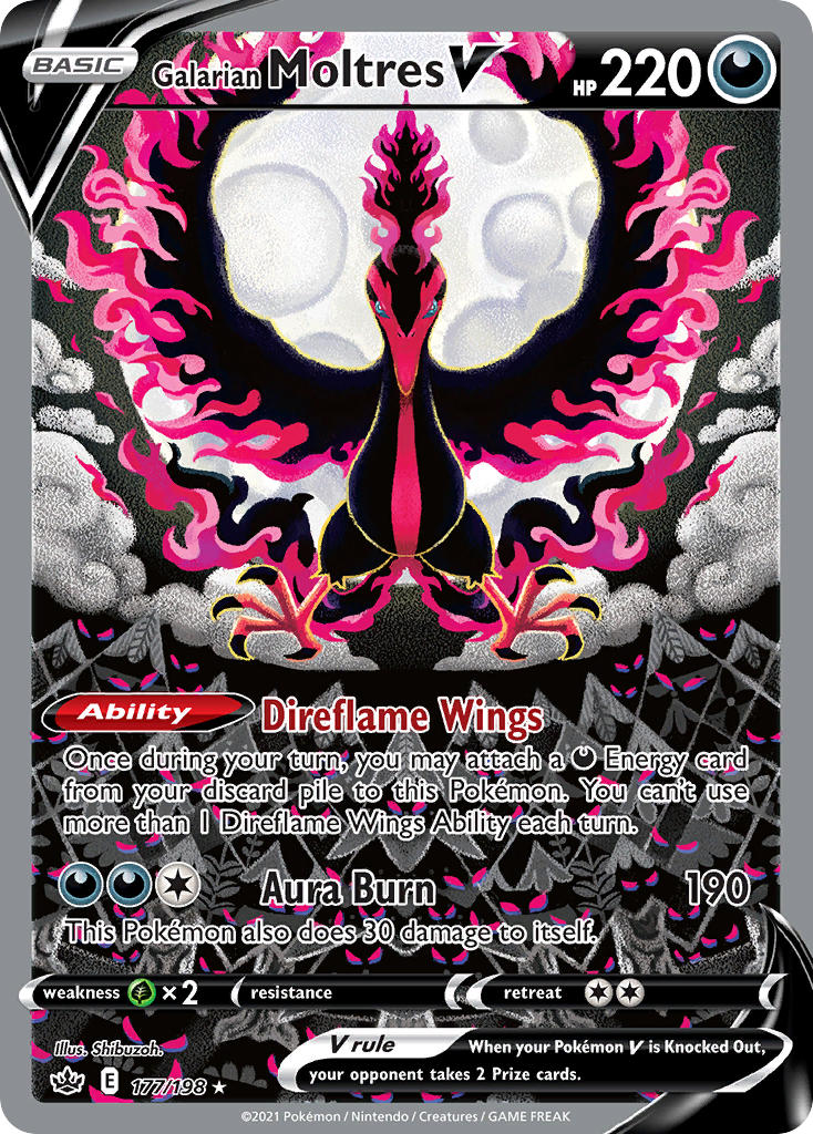 Galarian Moltres V Pokémon card