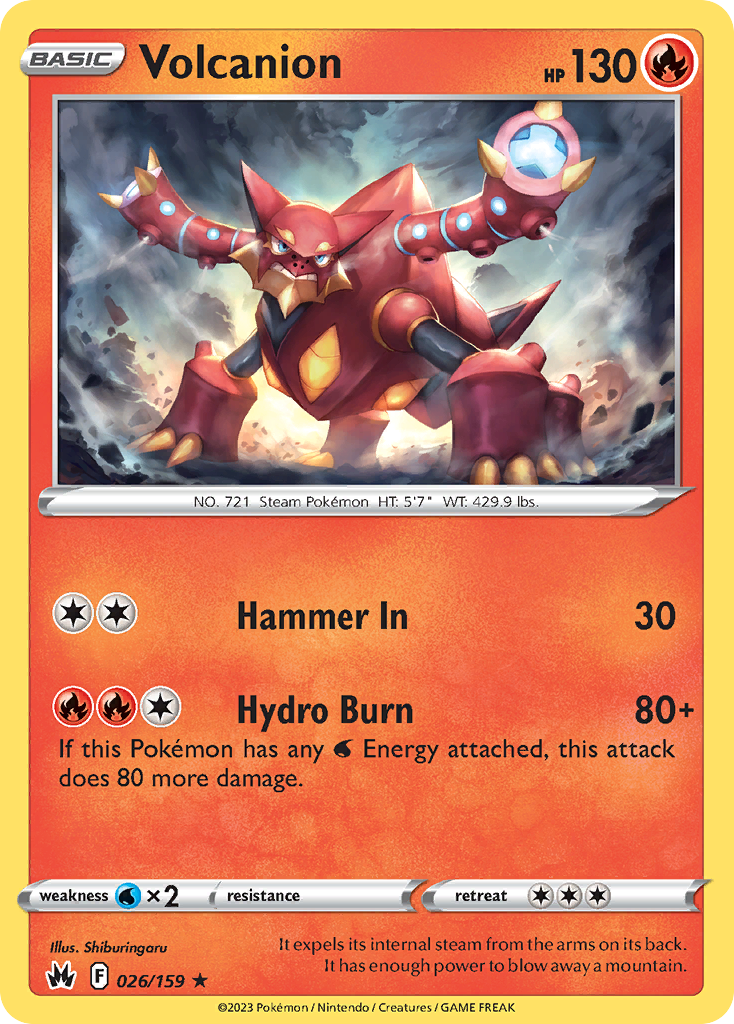 Volcanion Pokémon card
