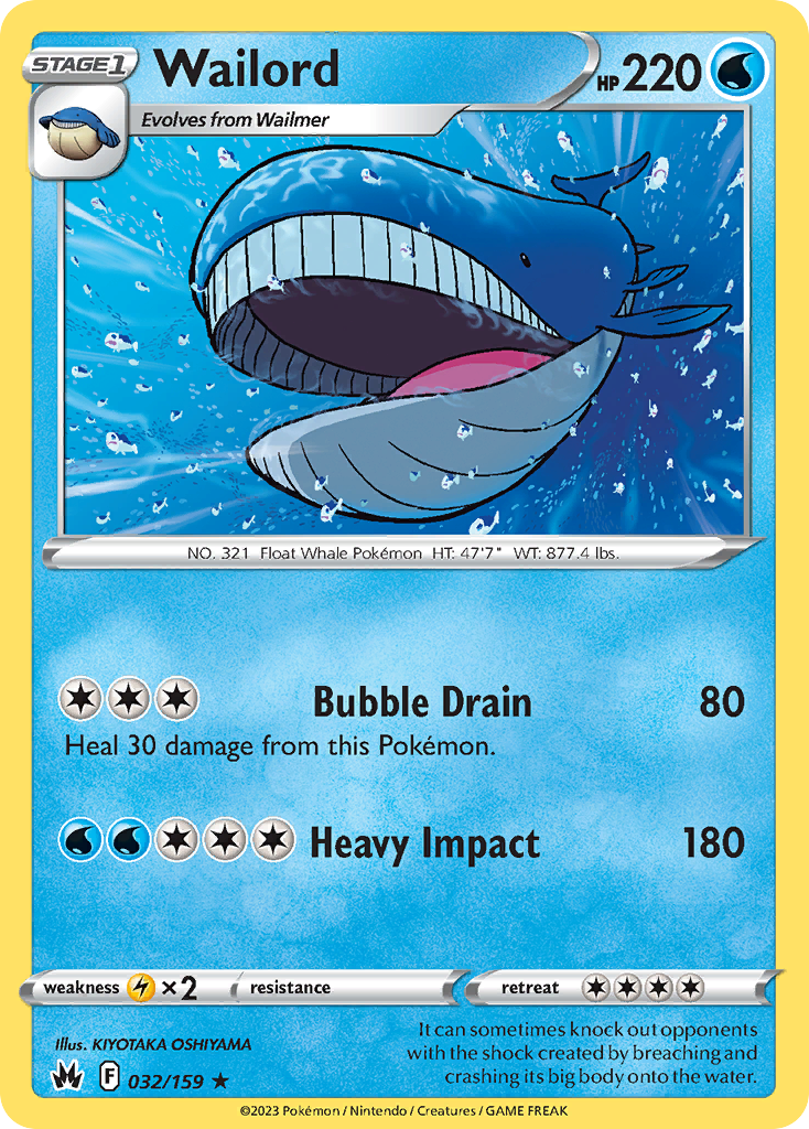 Wailord Pokémon card