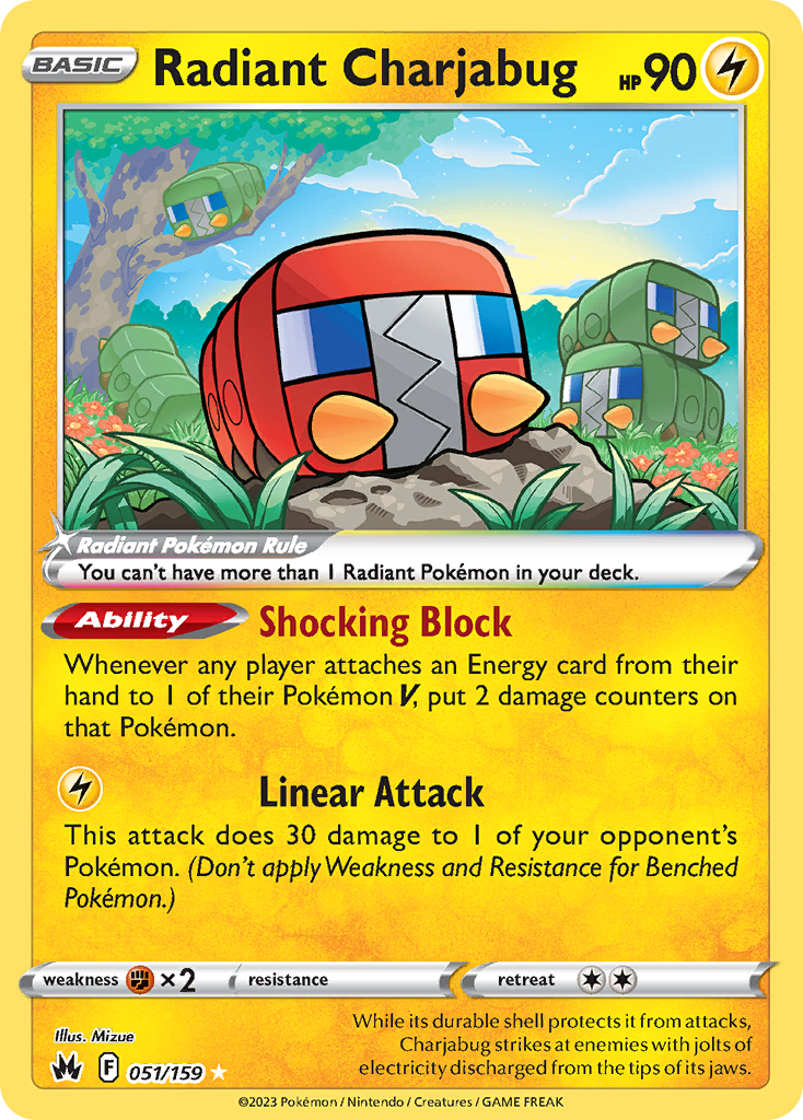 Radiant Charjabug Pokémon card