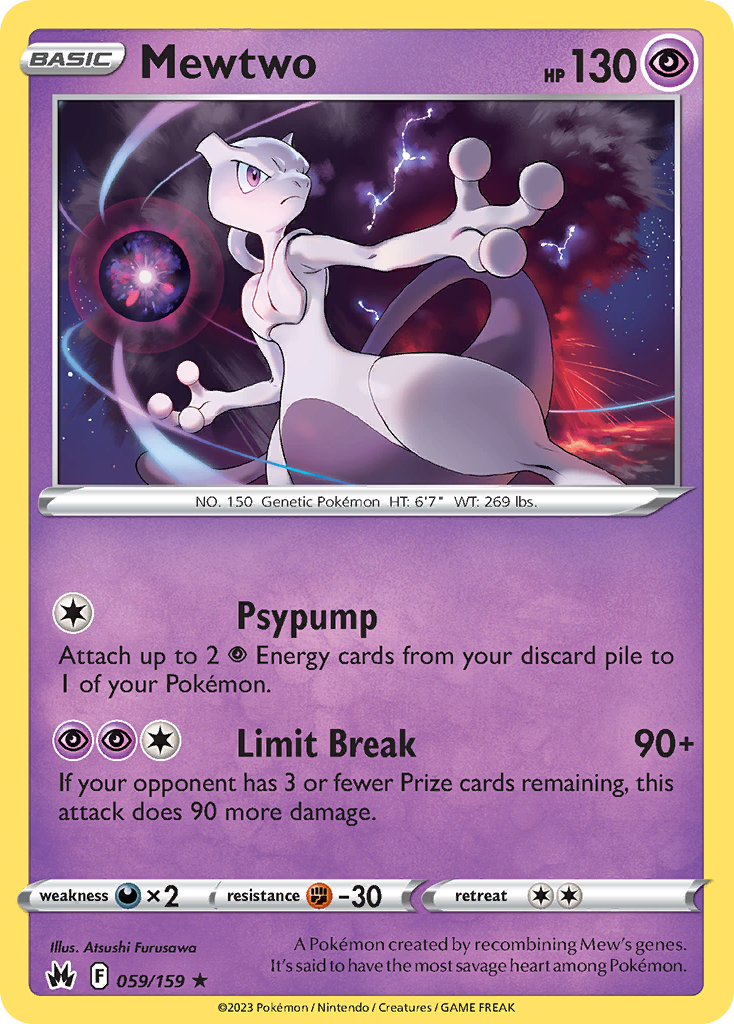 Mewtwo Pokémon card