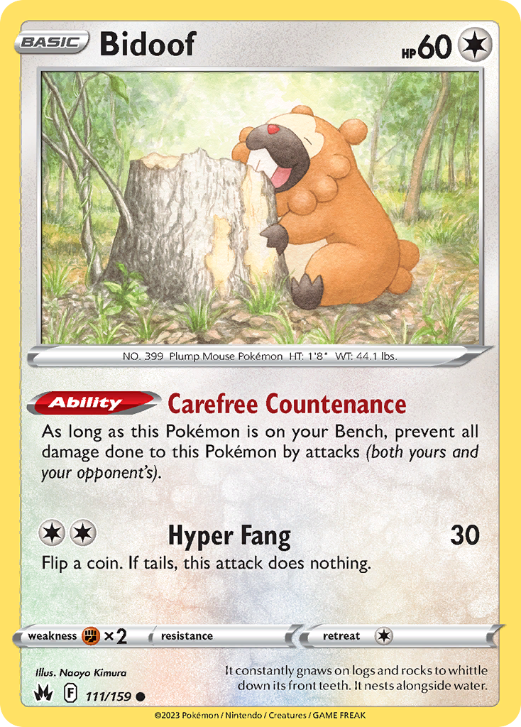 Bidoof Pokémon card