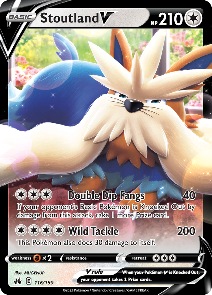 Stoutland V Pokémon card
