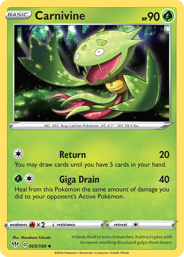 Carnivine Pokémon card