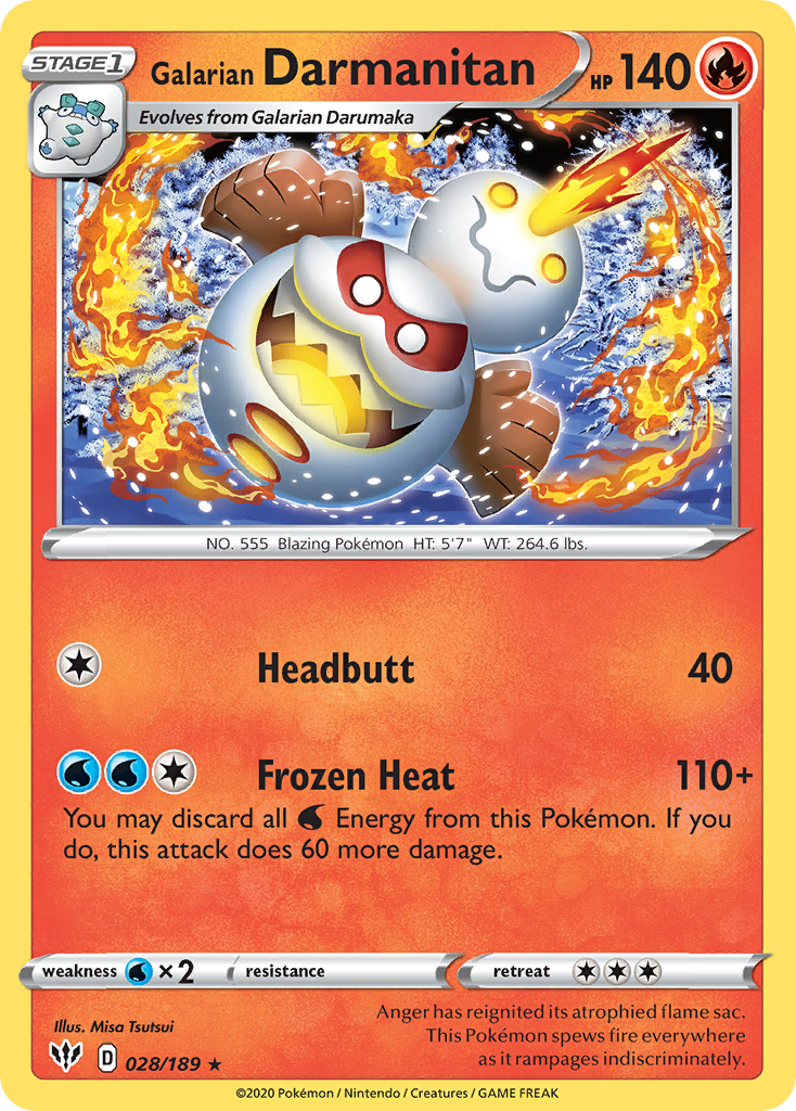 Galarian Darmanitan Pokémon card