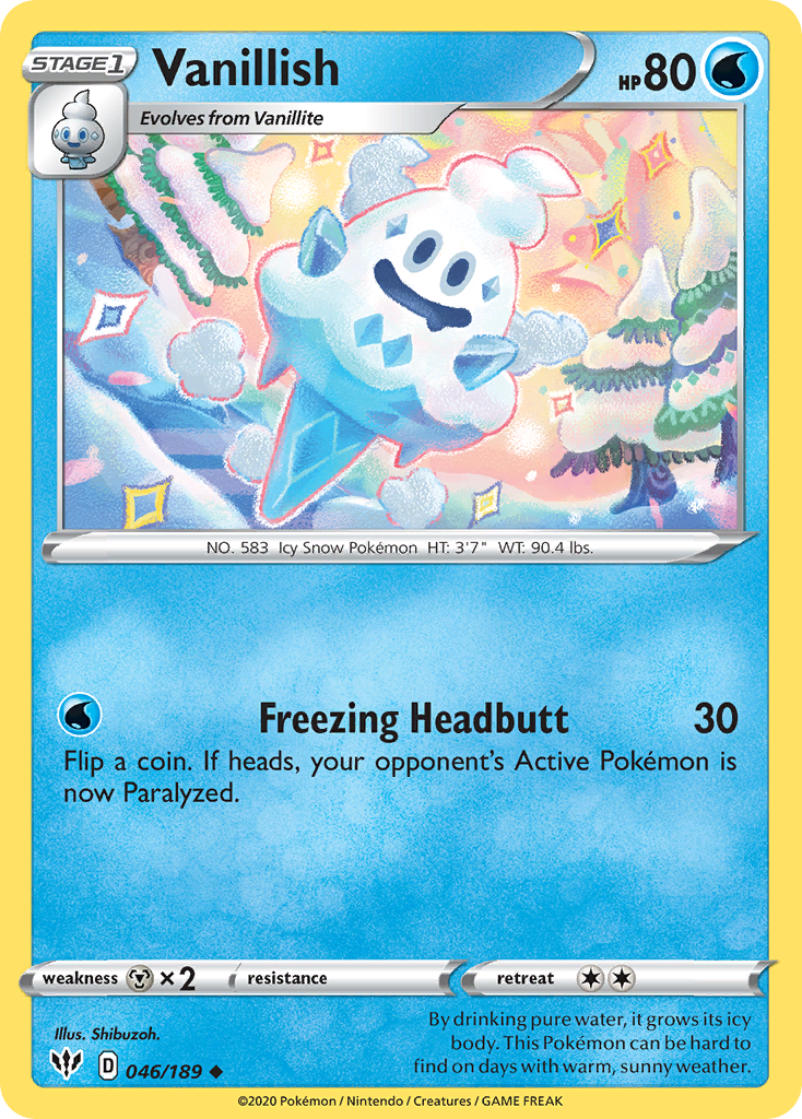 Vanillish Pokémon card