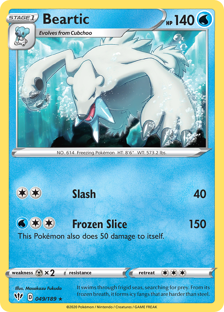 Beartic Pokémon card