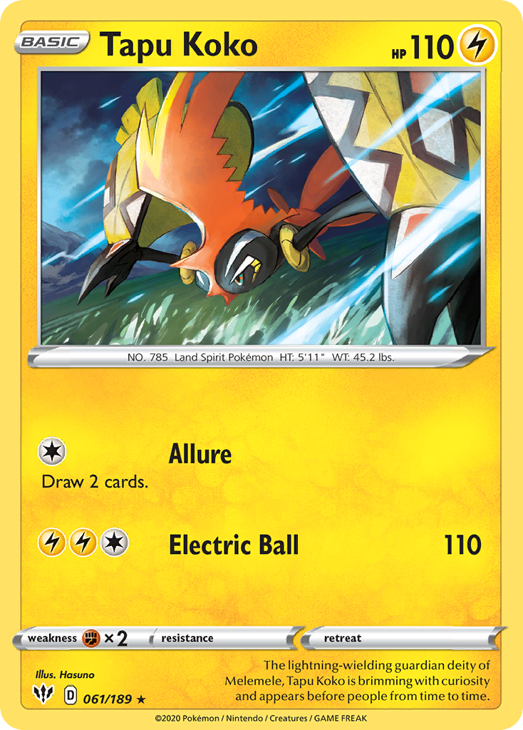 Tapu Koko Pokémon card