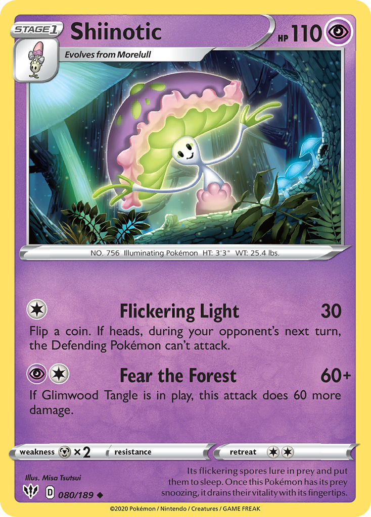 Shiinotic Pokémon card