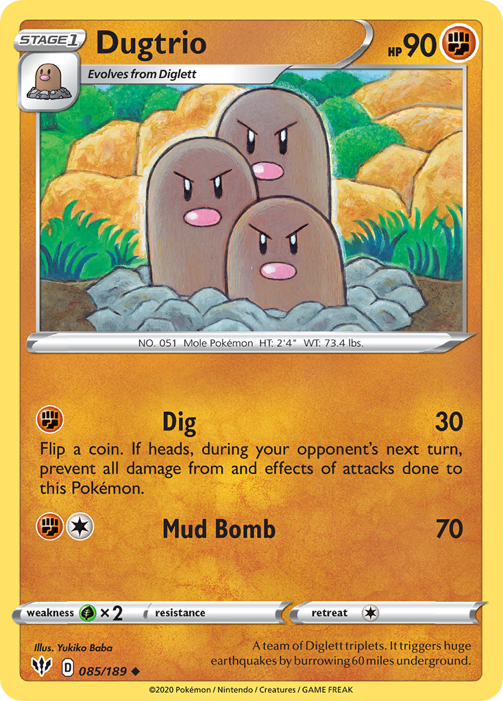 Dugtrio Pokémon card