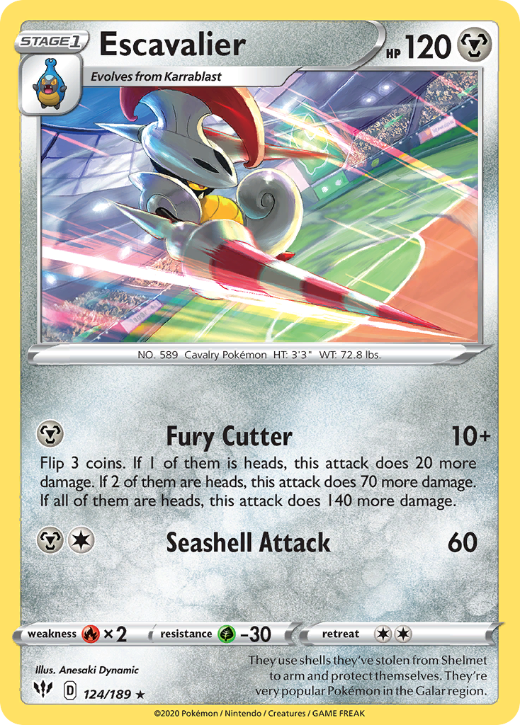 Escavalier Pokémon card