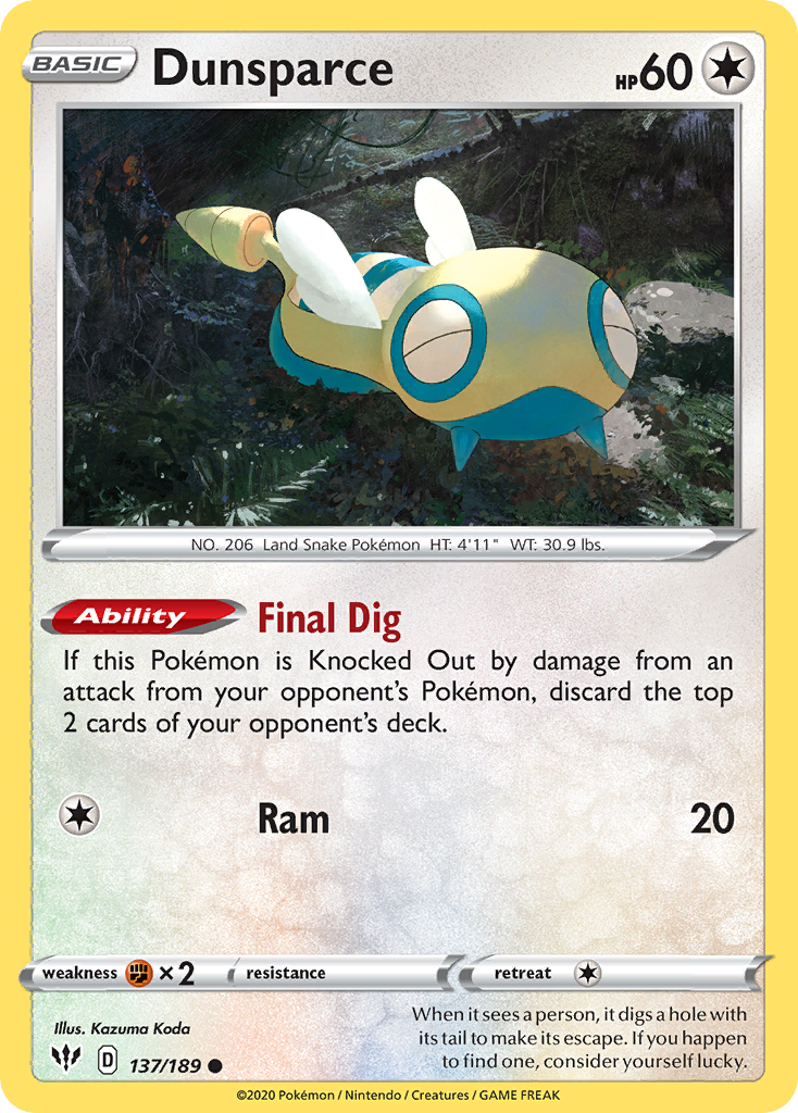 Dunsparce Pokémon card