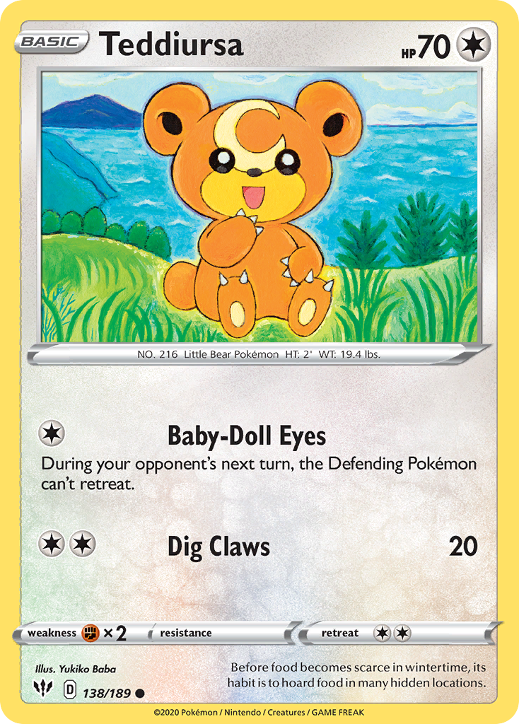 Teddiursa Pokémon card