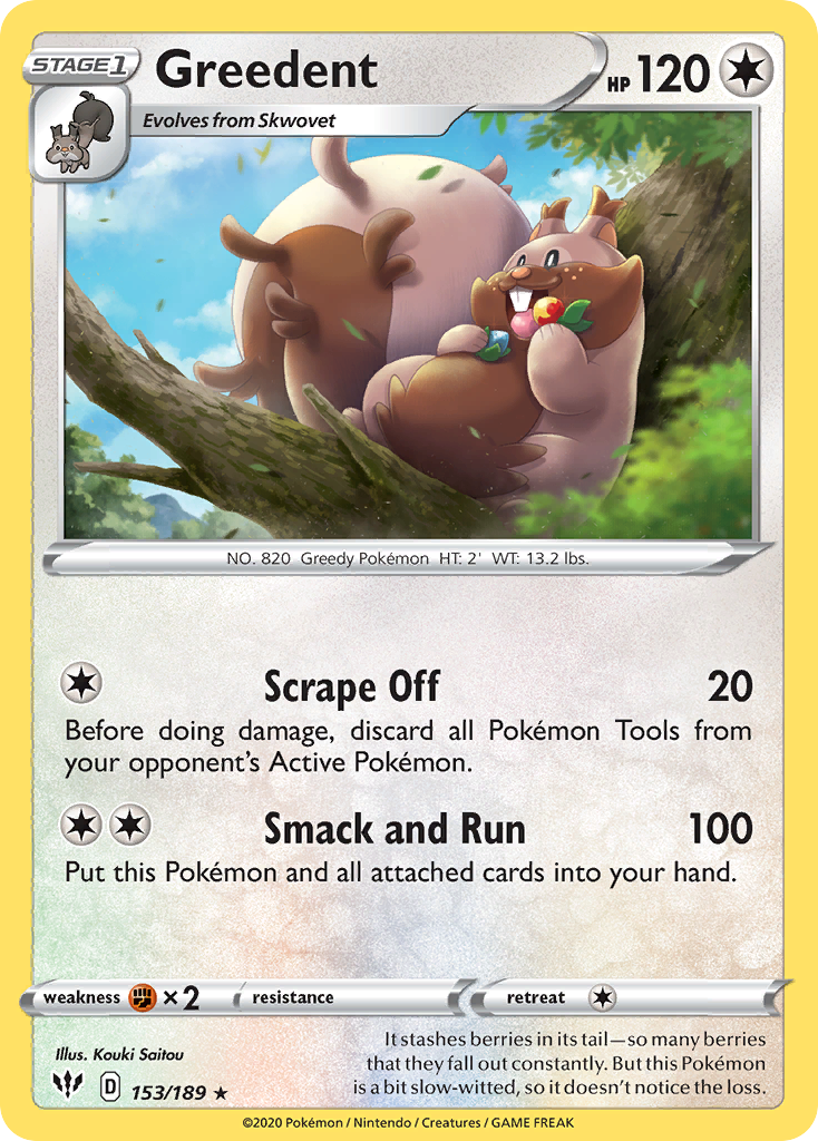 Greedent Pokémon card