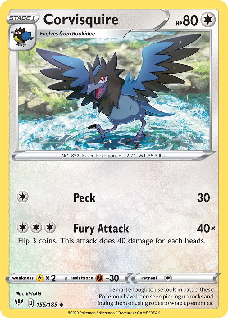 Corvisquire Pokémon card