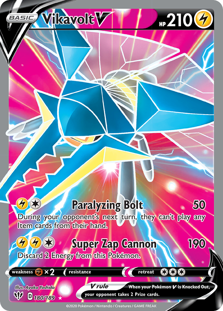 Vikavolt V Pokémon card