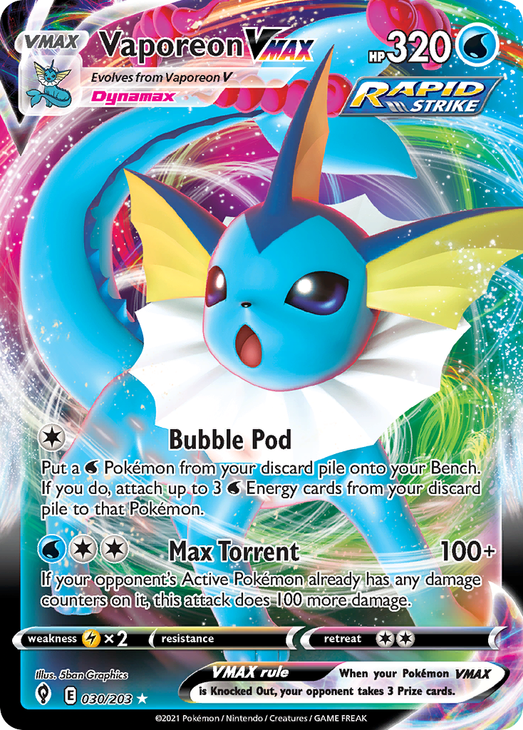 Vaporeon VMAX Pokémon card