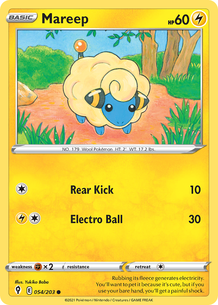 Mareep Pokémon card