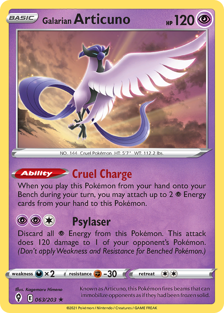 Galarian Articuno Pokémon card