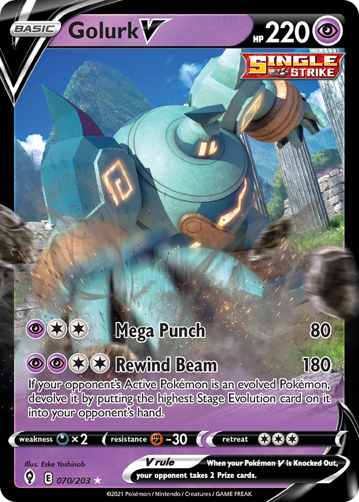 Golurk V Pokémon card